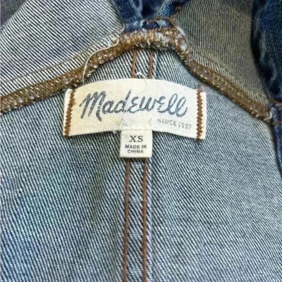Madewell Skinny distressed Overalls in blue Adrian Wash in size xs - Picture 6 of 7